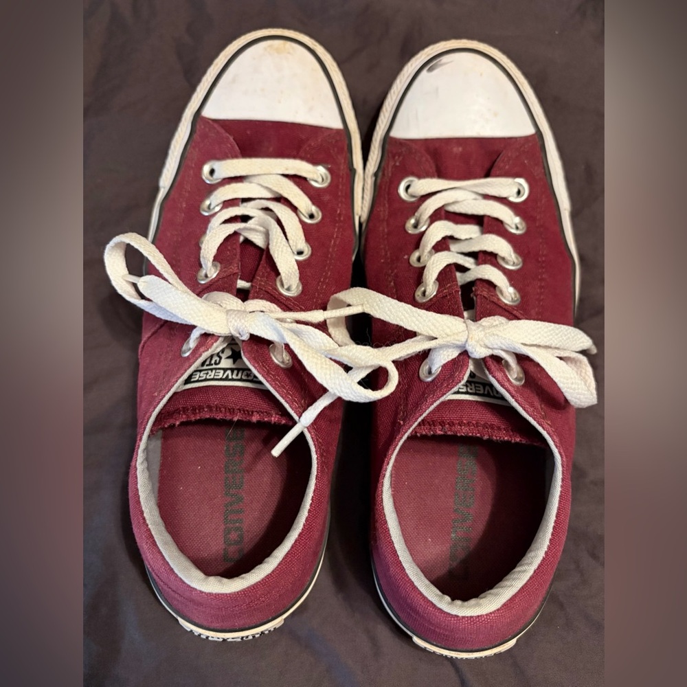 Vintage Converse Women's Burgundy/White Sneakers Low-top Sneakers - Size W9, GUC - Picture 7 of 7